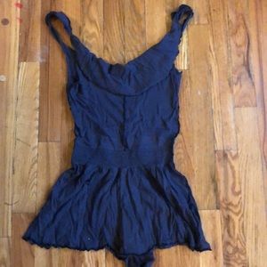 Navy blue romper or beach cover up